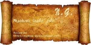 Nyakas Győző névjegykártya